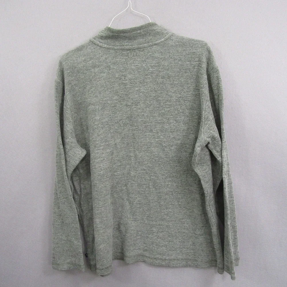 Gap Mens Henley Sweater XL Green‎ Heathered Long Sleeve Button Mock Neck